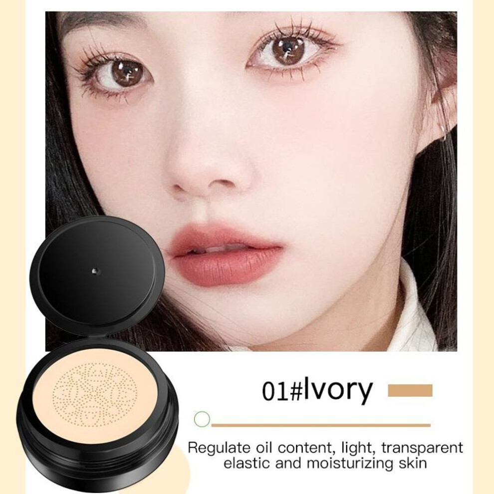 (as the picture, 01 Ivory) Snail Collagen Air Cushion Bb Cc Cream With Mushroom Head Applicator, Brightening And Moisturizing Concealer, Waterproof Foundation Makeup