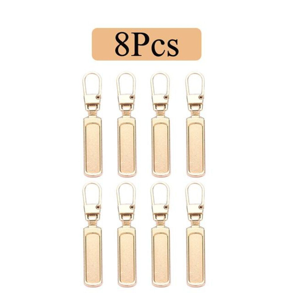 (gold, 8PC) Detachable Zipper Repair Kit for Luggage & Bags