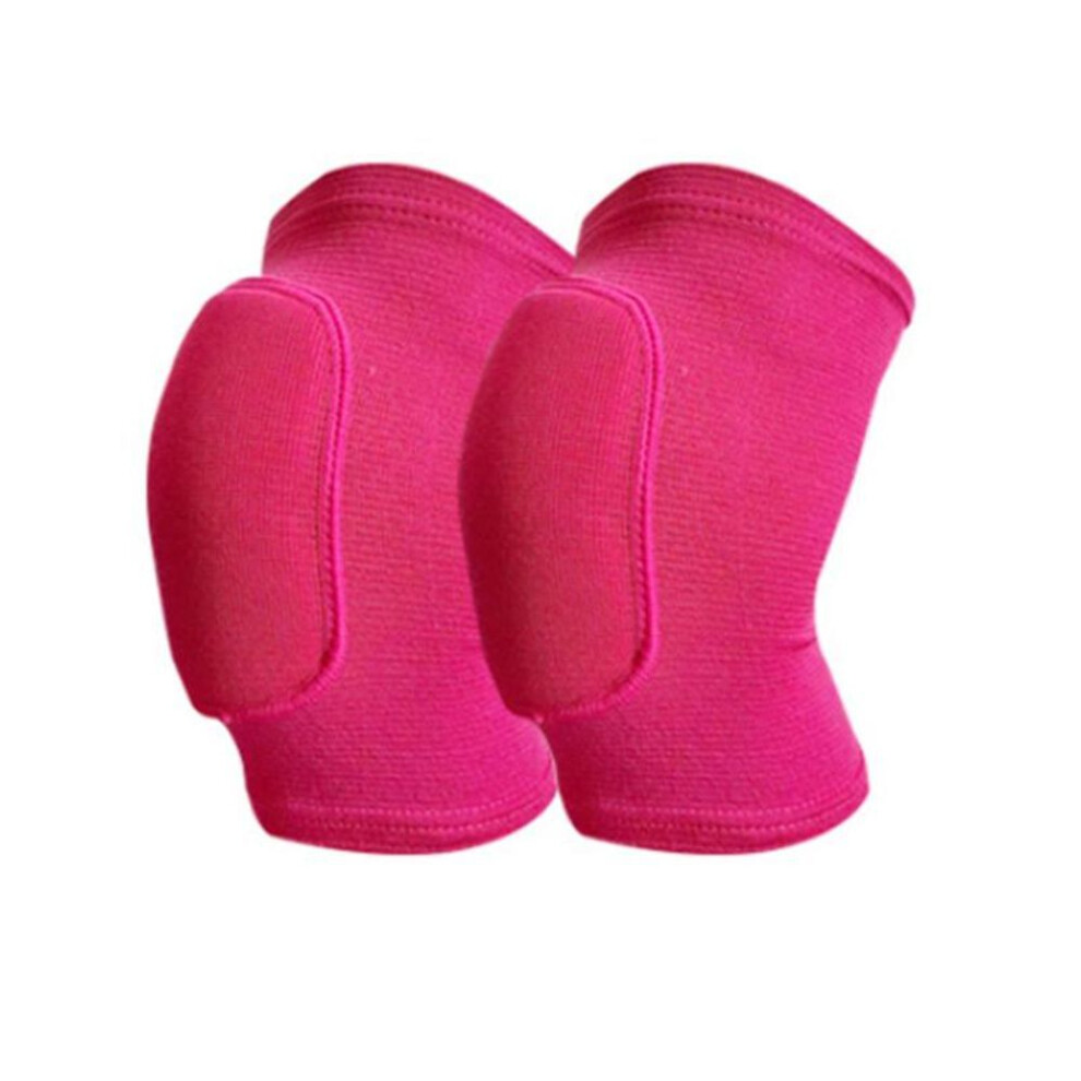 (rose red, S) 1 Pair Sports Knee Pad Adults Kid Dance Knee Protector Elastic Thicken Sponge Knees Brace Support For Yoga