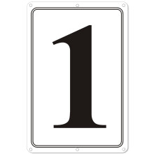 I-Cowfun Premium-Aluminiumnummer-Zeichen 1-12 """" x 8 """" nummerierte Schilder fr Parkpltze und Verwendung von Metallnummernschild im Freien.