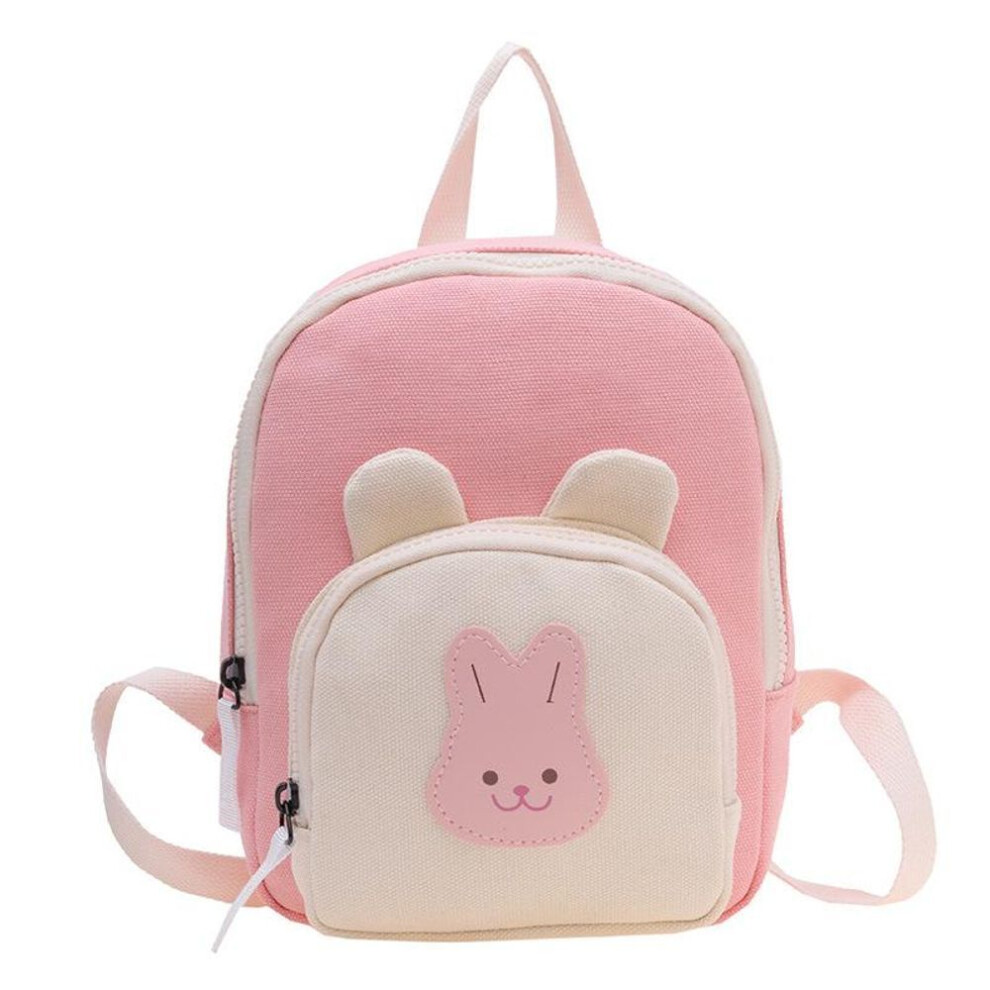 (pink) Canvas Kids Backpack Kawaii Children&apos;s Handbags for Girl Kindergarten Boy Schoolbag Cartoon Bear Bunny Toddler Bag 2024
