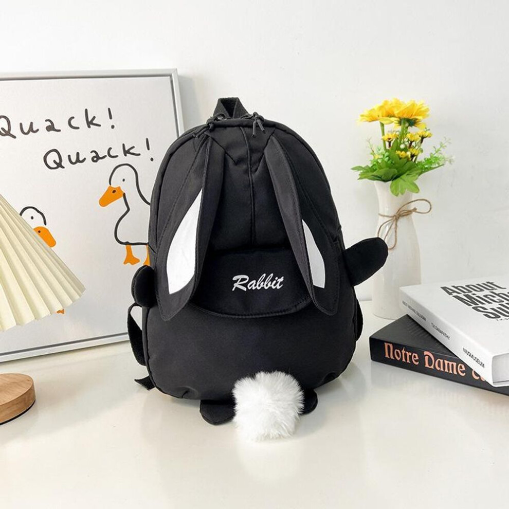 (black) Cute Bunny Backpacks for Children School Bags for Girls Kids Backpack Kindergarten Baby Bag with Ears