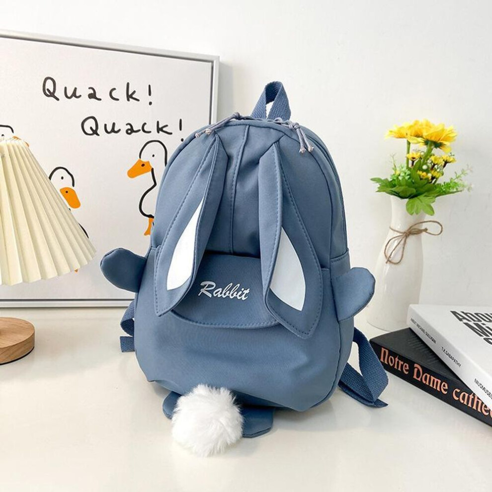 (blue) Cute Bunny Backpacks for Children School Bags for Girls Kids Backpack Kindergarten Baby Bag with Ears