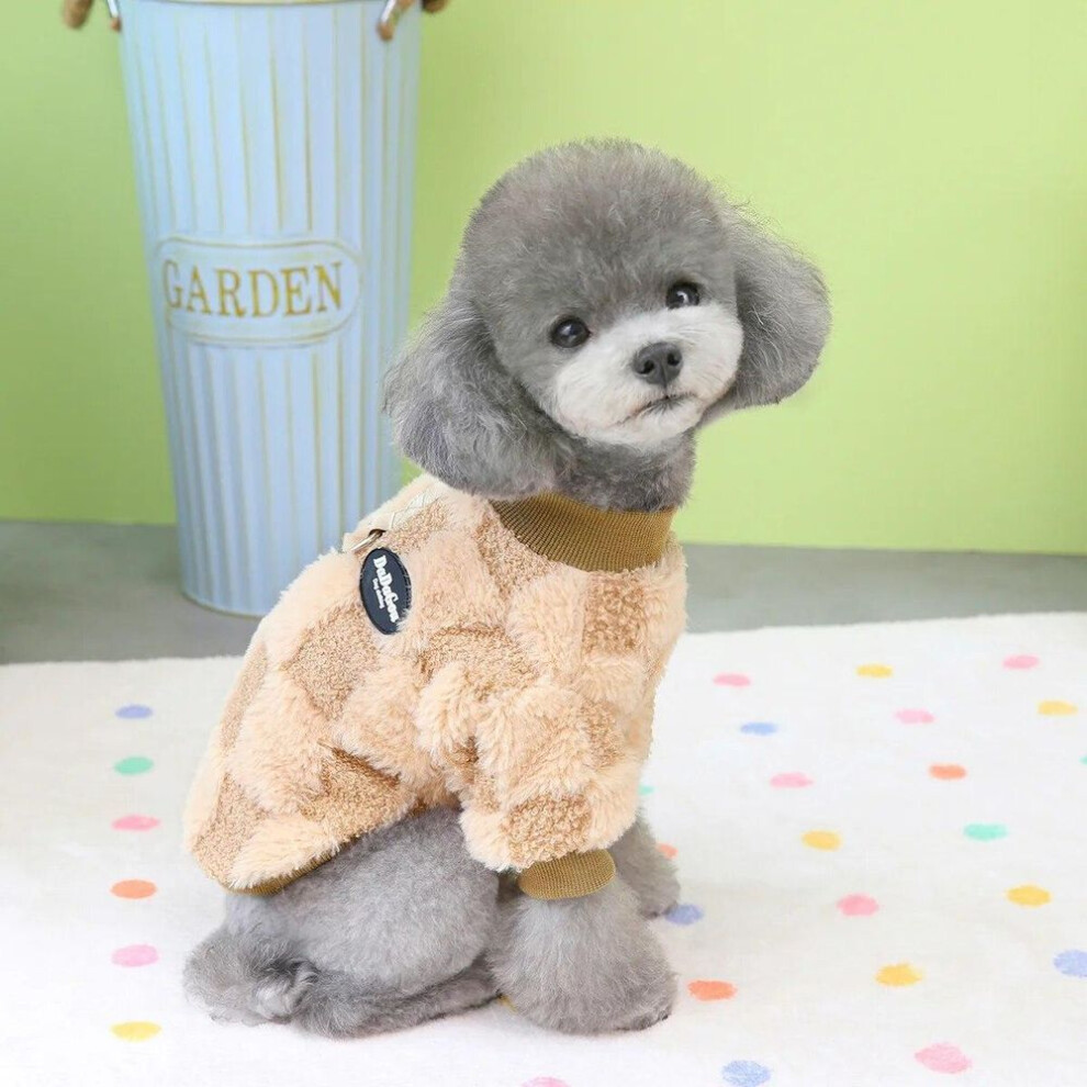 (brown, XXL) Winter Warm Dog Clothes Windproof Puppy Coat Jacket Soft Fleece Pet Vest For Small Medium Dogs Teddy Chihuahua Pet Clothing