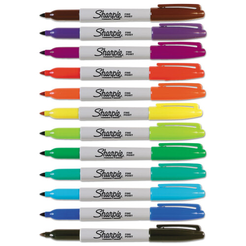 Sharpie Sharpie 30072 Fine Point Permanent Marker Assorted 12/S?t 1