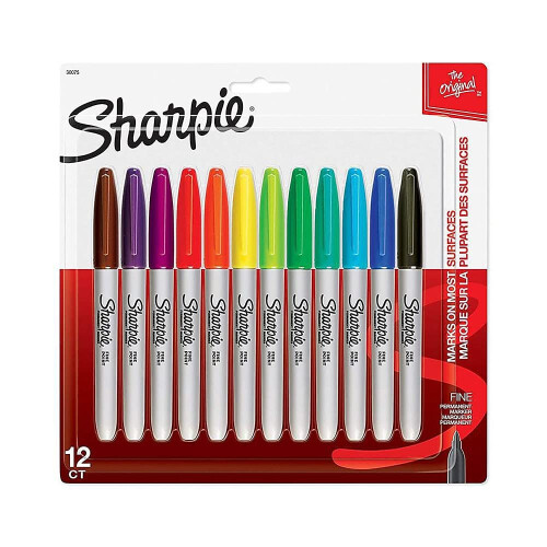 Sharpie Sharpie 30072 Fine Point Permanent Marker Assorted 12/S?t
