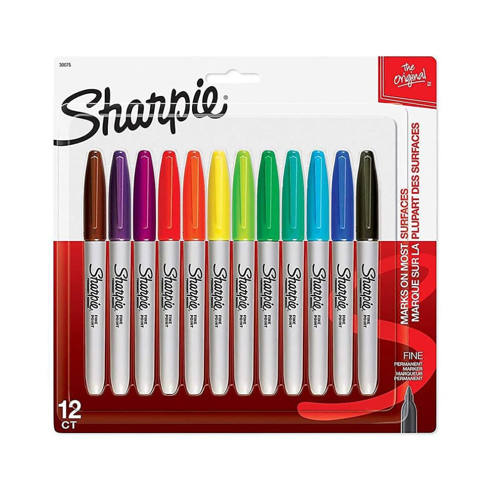 Sharpie Fine Point Permanent Marker Assorted Classic 12-Count