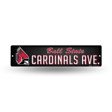 Rico Industries NCAA Ball State Cardinals 16-Zoll-Straenschild aus Kunststoff, Dekor