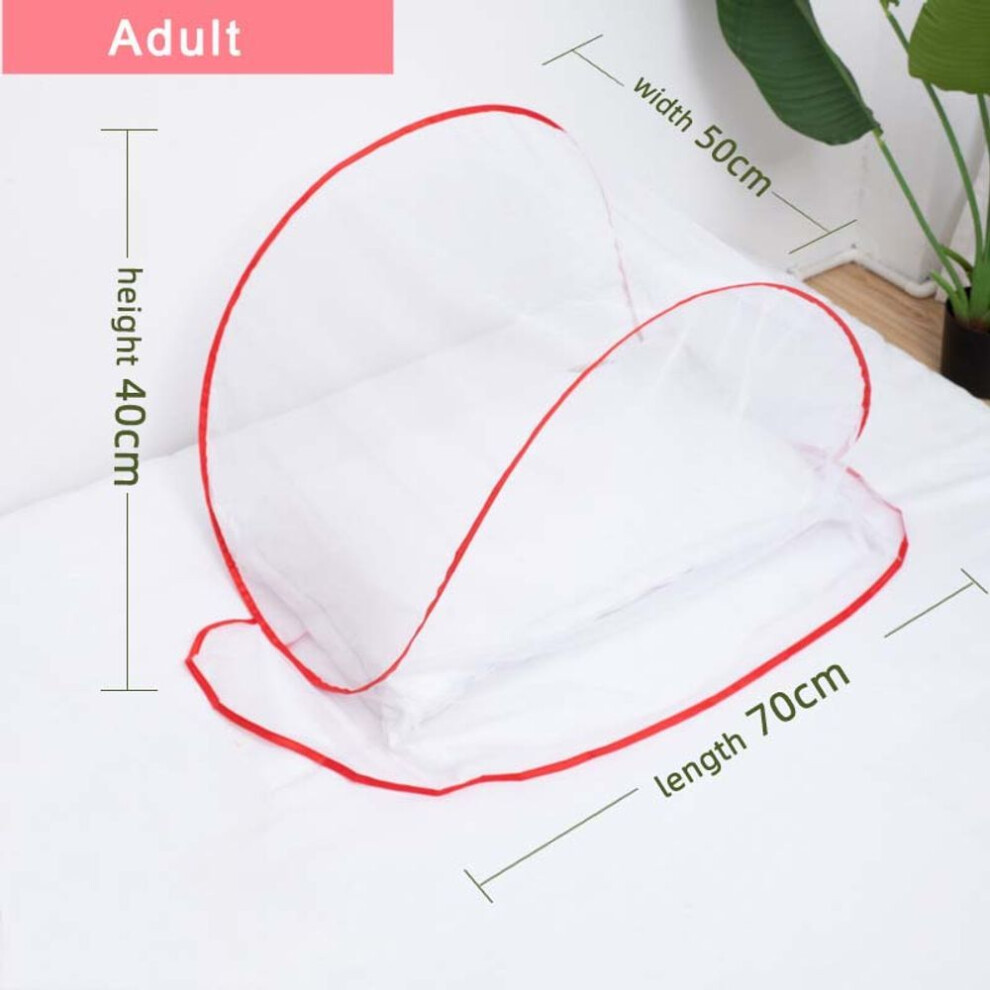 (red, Adult) Mosquito Net For Trips Folding Anti Mosquito Insect Net For Head Sleeping Portable Single Mosquito Net For Bed Summer Adjustable Folding Net Cover