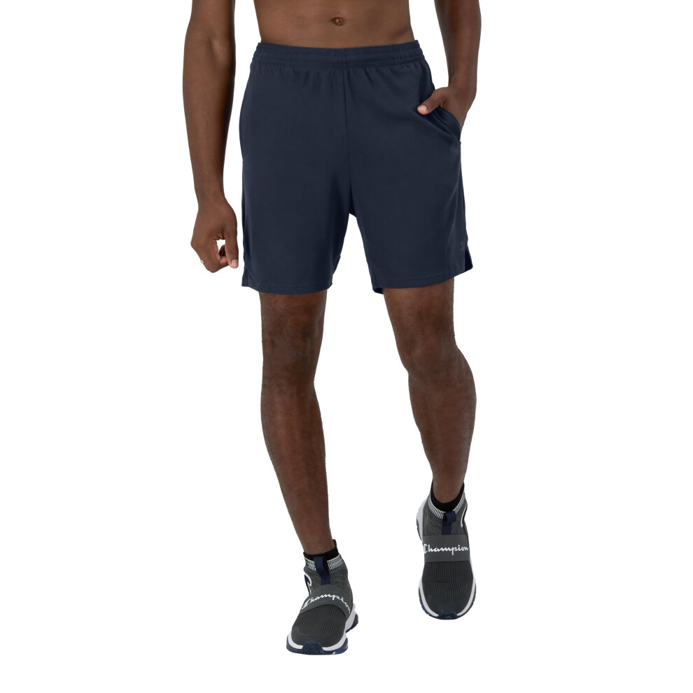 Champion Sport  Moisture Wicking  Athletic Men  Gym Shorts (Reg. or Big & Tall)  Navy Reflective C  Medium