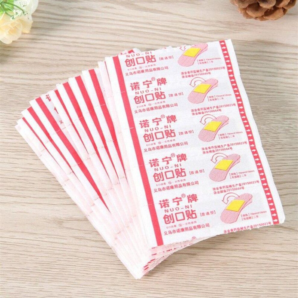 (as the picture) 100pcs Band Aid Hemostasis Adhesive Bandages Waterproof Breathable Hemostatic Stickers Survival Emergency Kit Wound Plaster