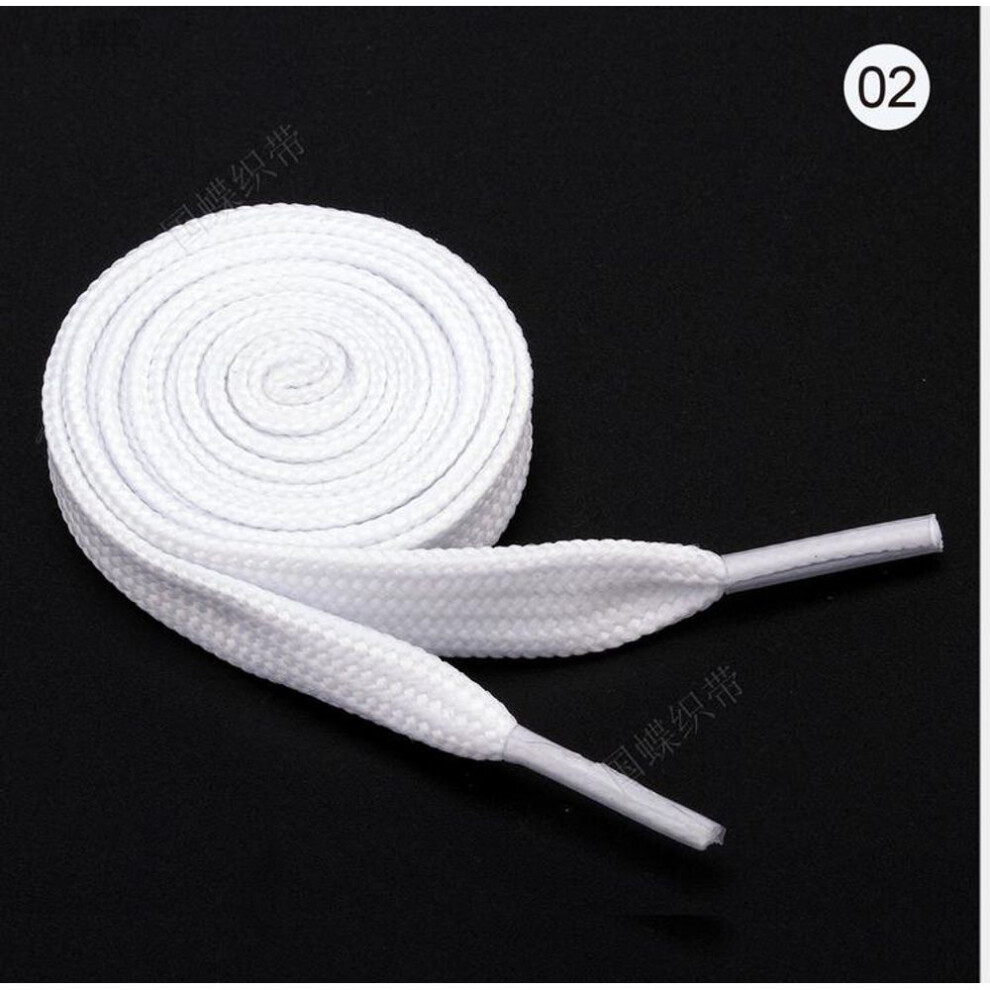 (white, 1M) 1 Pair Unisex Canvas Sneakers Rope Colourful Flat Shoelaces Shoe String