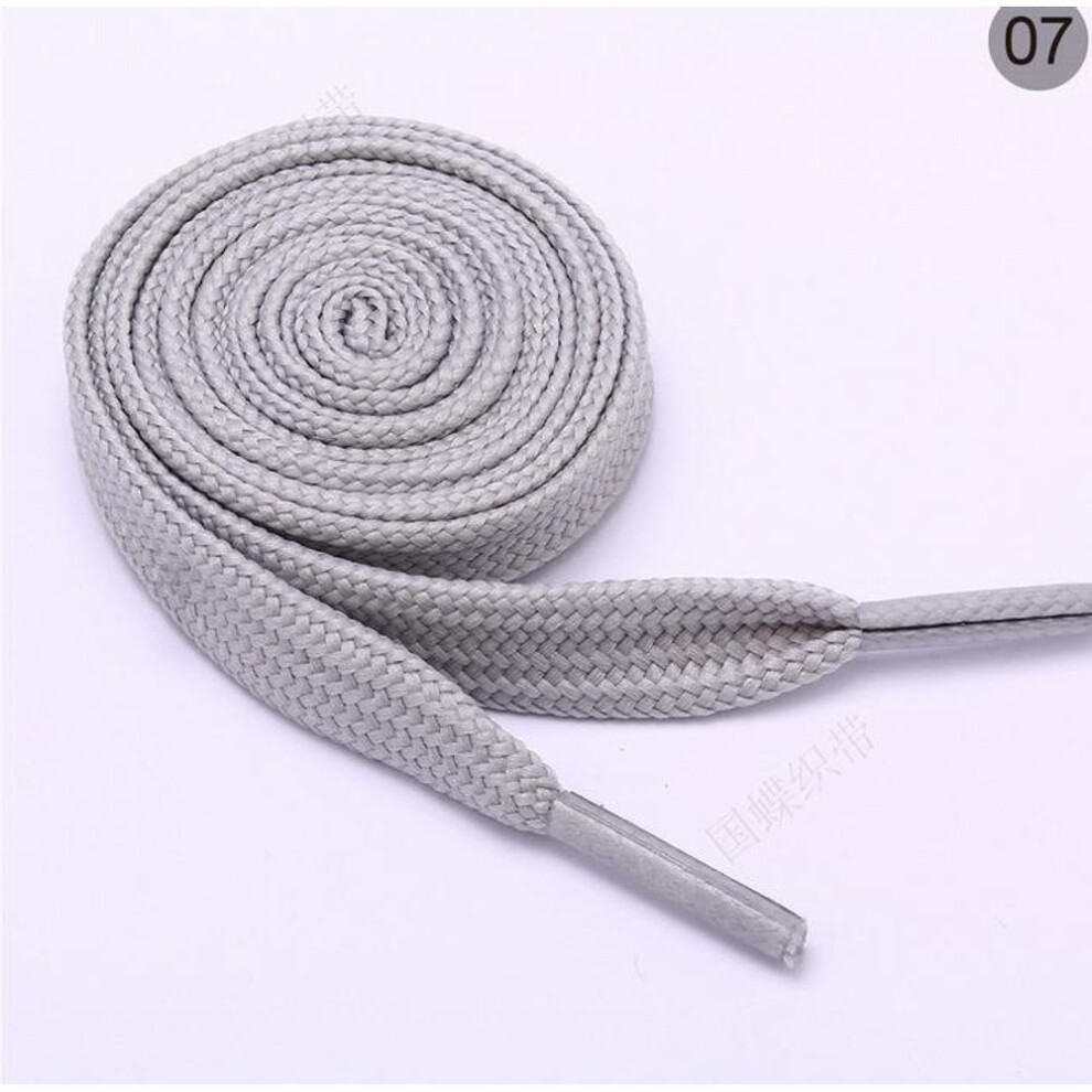 (grey, 1M) 1 Pair Unisex Canvas Sneakers Rope Colourful Flat Shoelaces Shoe String