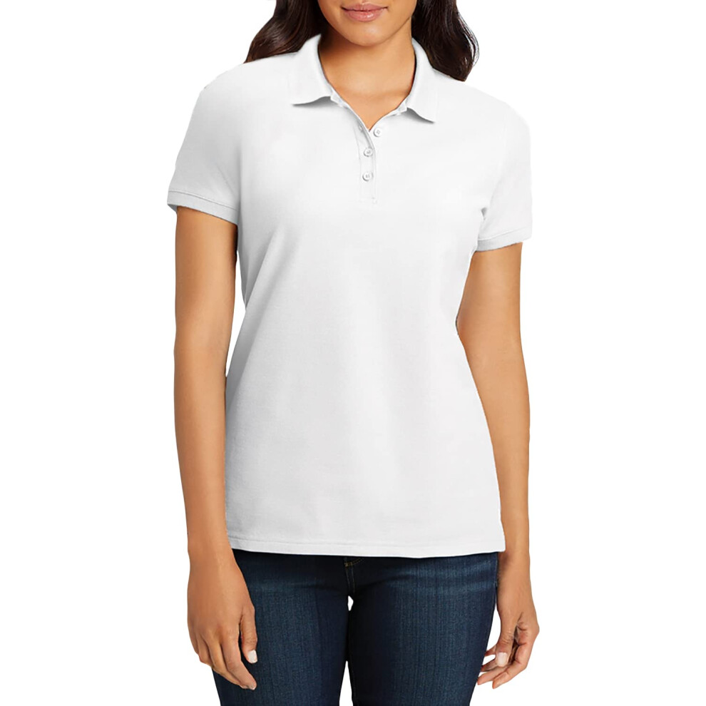 Polo piqu   classique pour femme Port Authority Core L100 Blanc L
