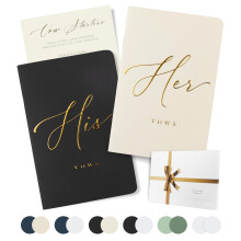 ARTESORI Eheversprechenbuch f?r Sie und Ihn, weiche Goldfoliengravur, 28 linierte Seiten, Eheversprechenb?cher, Hochzeitsutensilien f?r Sie und Ihn, I
