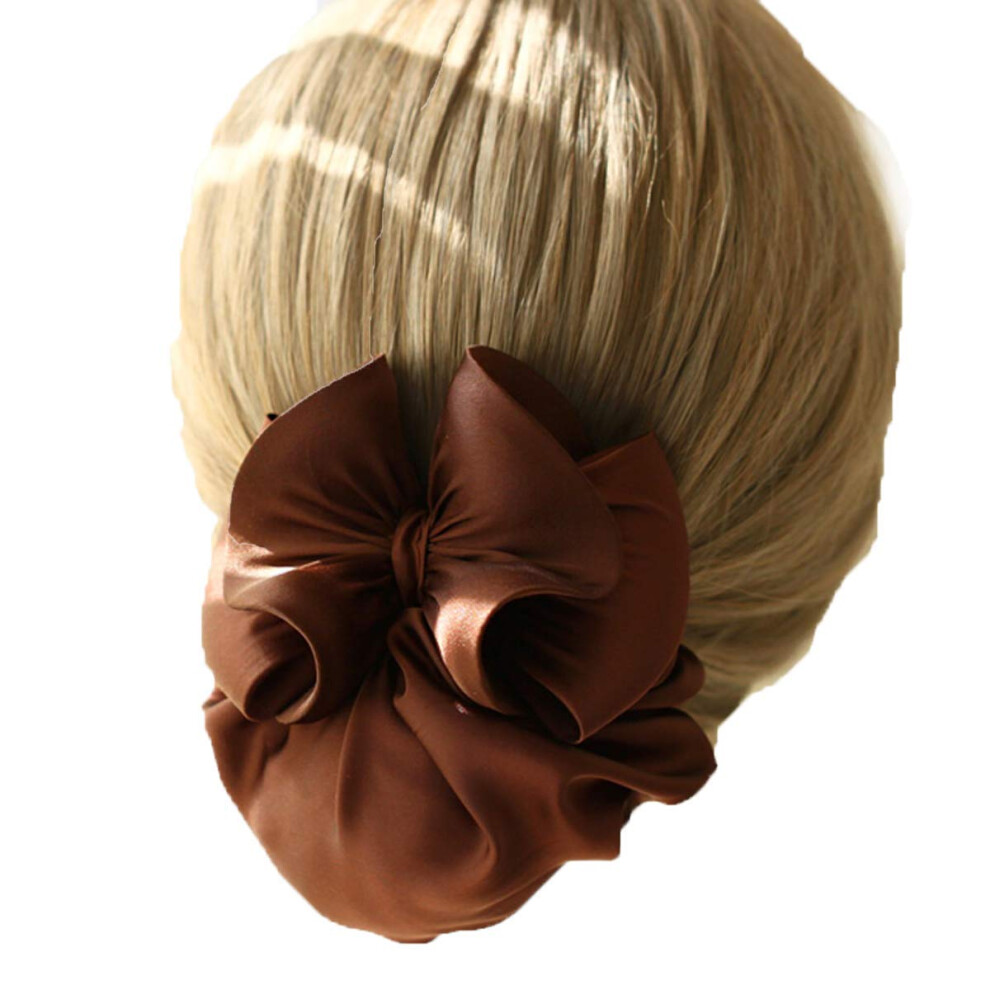 Filet de protection pour chignon pour femme, filet    cheveux, n  ud d  coratif, barrette, pince    cheveux, n  ud 3D, accessoires pour cheveux
