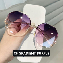 (purple) Tea Gradient Sunglasses with Ocean Water Cut Lens