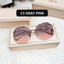 (pink) Tea Gradient Sunglasses with Ocean Water Cut Lens