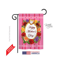 Breeze Decor 65071 Happy Mothers Day 2-Sided Impression Garden Flag - 13 x 18.5 in.