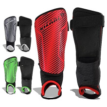 (XXS, Red/Black) Parastinchi Vizari Matera per bambini e adulti - Parastinchi da calcio con protezione alla caviglia - Verde, Nero - Taglia XXS