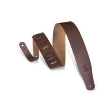 Tracolla per chitarra in vera pelle marrone, larga 2 1/2"".