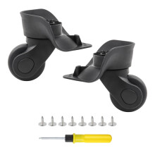 BQLZR Luggage Swivel 9.1cmx10.7x4.9cm Black Plastic Left & Right Wheels DIY Replacement Parts Pack of 2 See Video First
