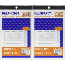 Rediform Förarens Dagbok, 5-3/8 x 8-3/4, Koldioxidfri Dublett, 31 Sätt/Block