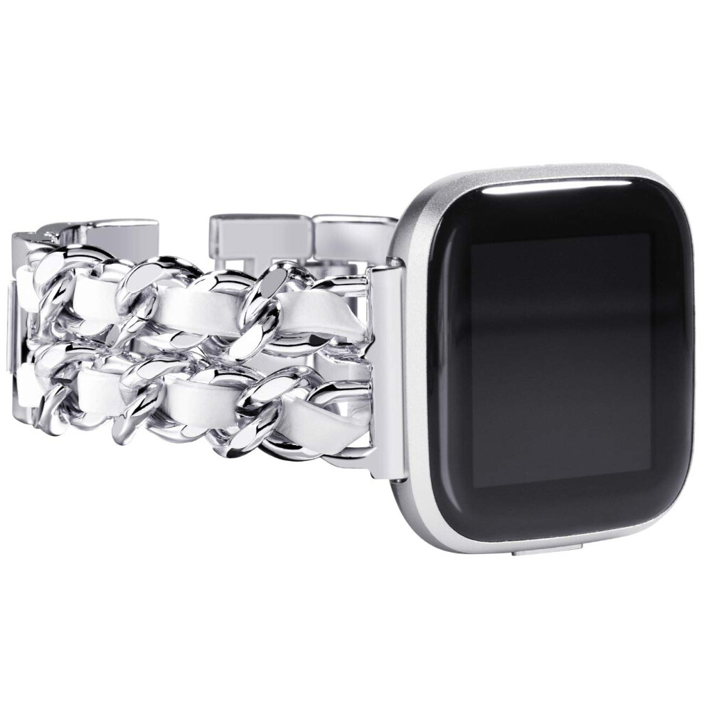 Newways Compatible For Fitbit Versa 2 Bands For Women Dressy Bracelet Compatible For Fitbit Versafitbit Versa 2 Fitbit Versa Se Smart Watch L Silver 619191981663