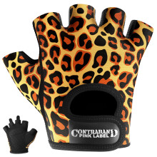 Contraband Pink Label 5297 Dames Design Series Hef- en roeihandschoenen met luipaardprint (paar) - Lichtgewicht veganistisch medium gewatteerd microv