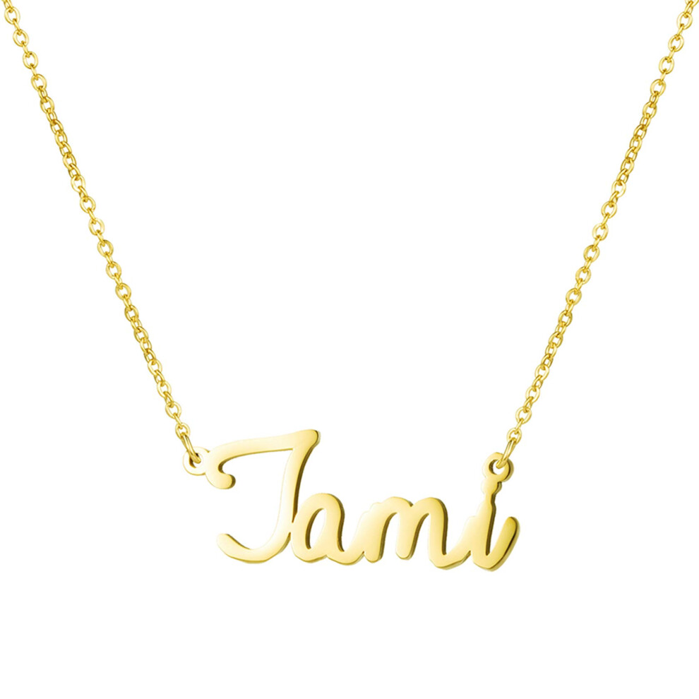 Collier pr   nom Awegift pour femme, bijou avec grande initiale, plaqu    or, cadeau id   al pour une meilleure amie, Tami