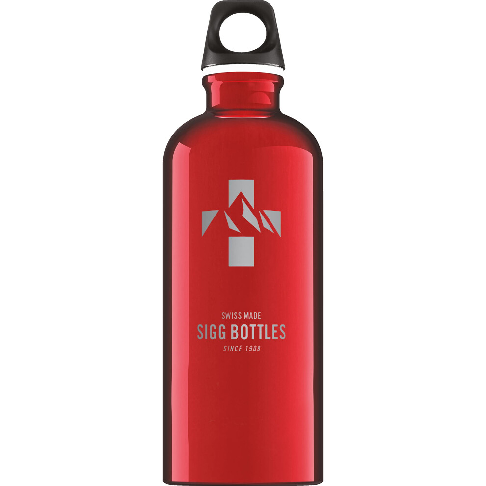 SIGG - Aluminum Water Bottle - Traveller Red & White - Swiss Design - with Screw Cap - Leakproof  Lightweight - BPA Free - 20 Oz