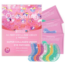 Onespring Under Eye Patches (24 Par) - Opgrader ?jengelpuder til rynker H?vede ?jne M?rke rande ?jenposer Naturlig kollagen ?jengeler Pads under