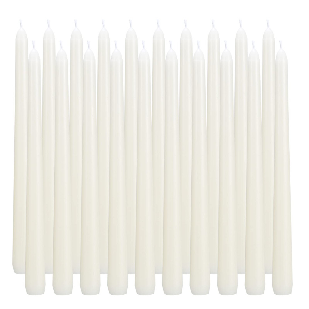 Flamecan Candele Coniche In Avorio, Set Di 20 Candele Coniche Non Profumate E Senza Fumo Da 20 Cm A Lunga Combustione, Cera Paraffina Con Stoppini In Cotone Per Bruciare Circa 7-8 Ore-image