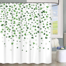 Jbralid Happy St Patrick's Day Clover Clover Cortina Cortina verde Shamrock Baie perdele de du? cu apa impermeabila pentru decor pentru baie cu c