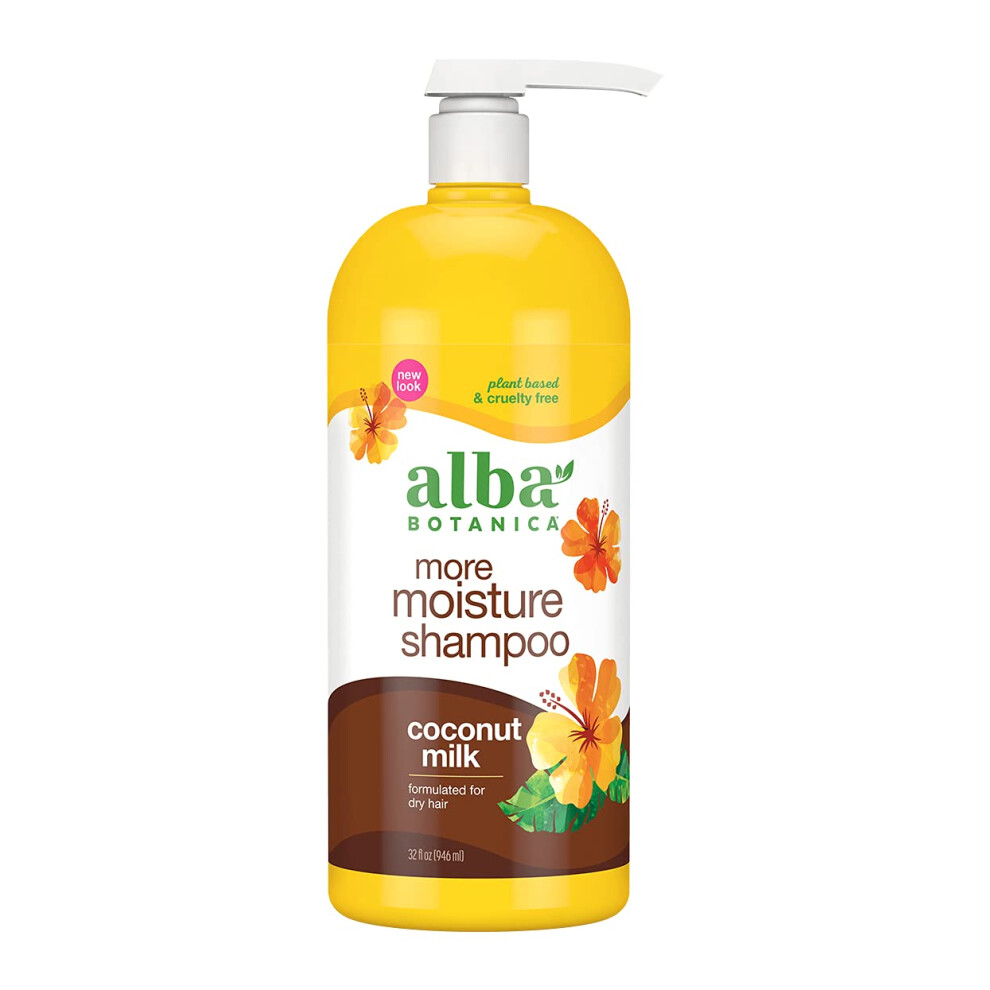 Alba Botanica More Moisture Shampoo Coconut Milk 32 Oz