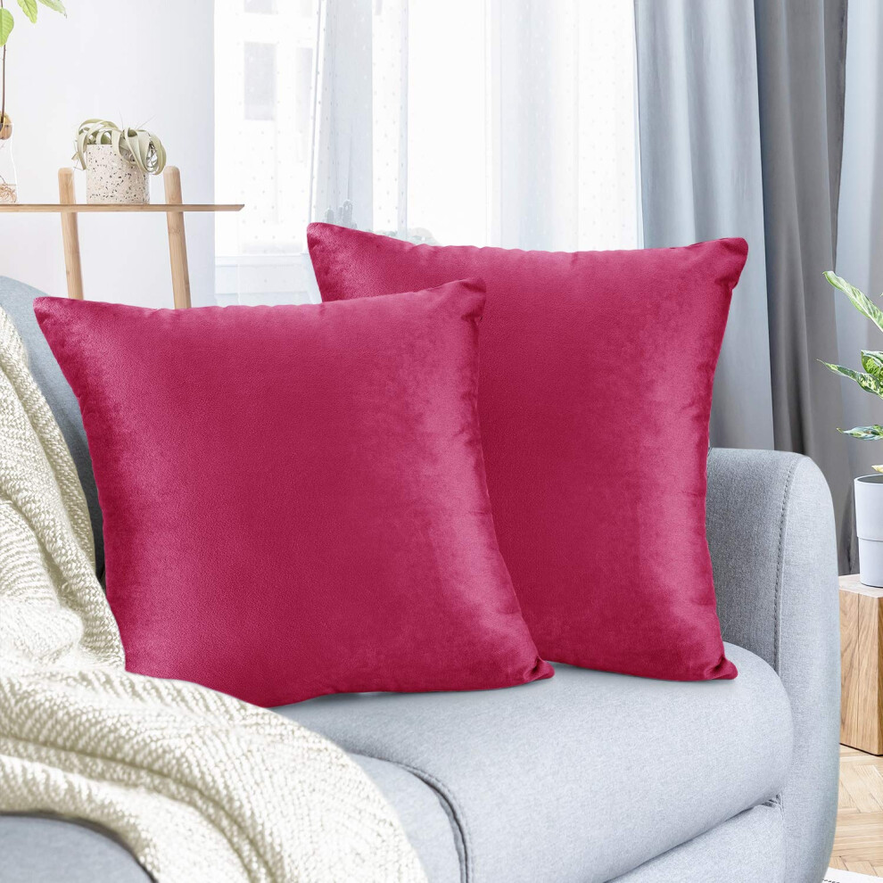 Housses de coussin d   coratives en velours rose Nestl, 45 x 45 cm, douces et solides, pour canap   -lit et voiture, lot de 2