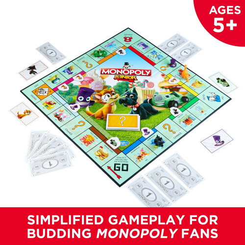 Monopoly Hasbro Gaming Monopoly Junior Board Game  Ages 5 and up Amazon Exclusive 1