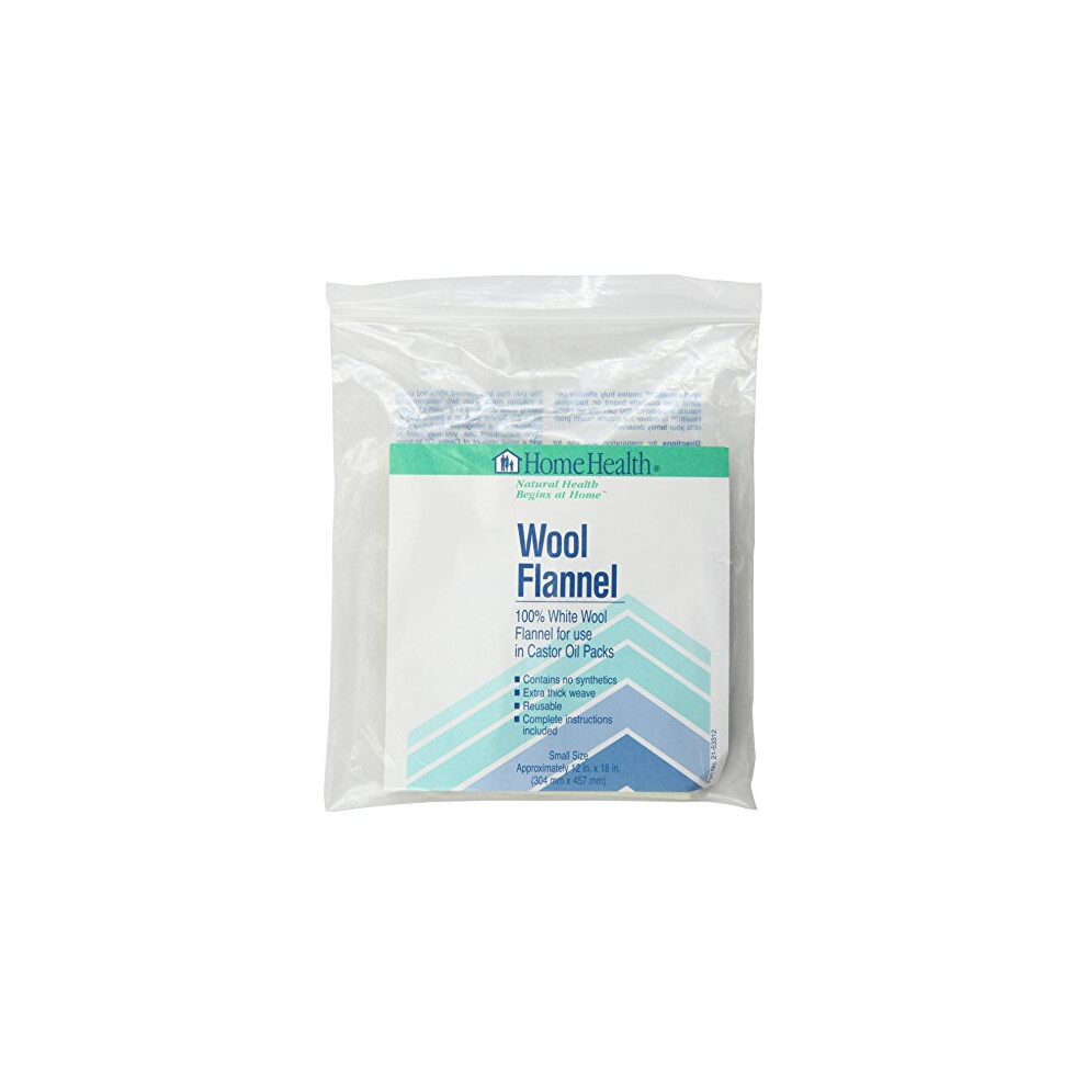 Nubian Heritage White Home Health Wool Flannel - Small Size 12 X 18 - 100% Wool Extra Thick Weave Unbleached No Synthetics For Castor Oil Packs Reusable - Cruel