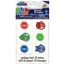 Flerfärgade PJ Masks Tatueringar (4 Paket) - Återanvändbara & Lätta att Rengöra, Perfekta för PJ Masks Fans