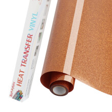 Rollo de vinilo termoadhesivo Bonnyhtv con purpurina color cobre para transferencia t rmica HTV, vinilo termoadhesivo con purpurina para Cricut y