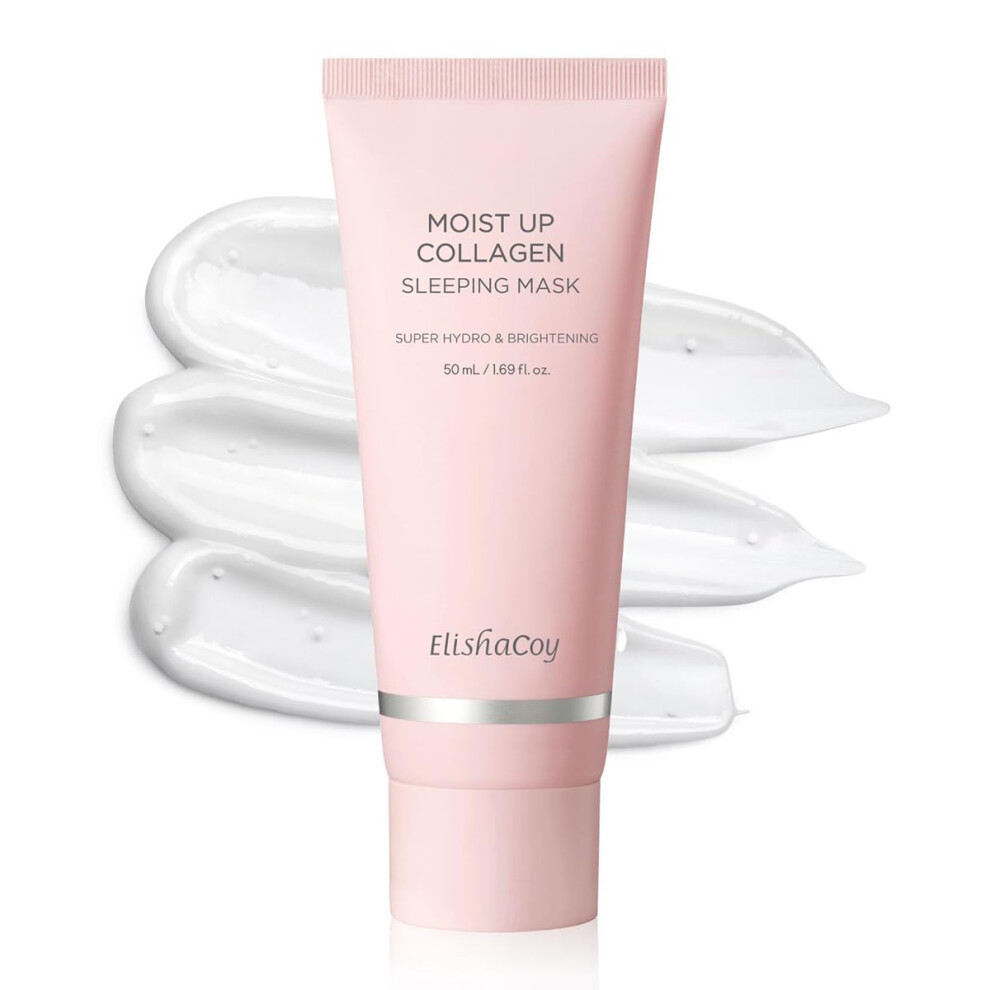 Elishacoy Cream Moist Up Collagen Sleeping Face Mask Skincare Hydrating Brightening Sleep Mask For Overnight Face With Vitamin E Korean Face Masks