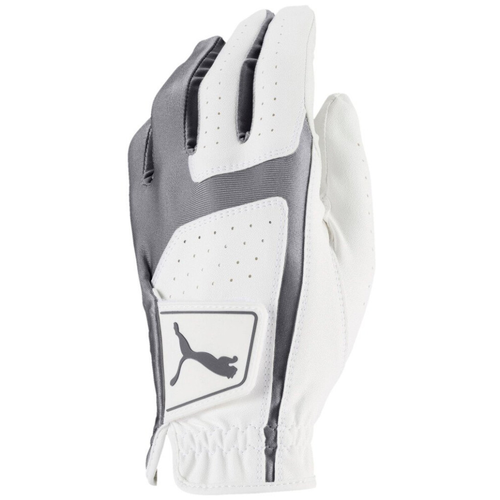PUMA Golf Men's Flexlite Golf Glove Bright White-Quiet Shade  Medium  Left Hand