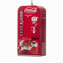 Kurt S. Adler Vintage Coca Cola Verkaufsautomat mit Weihnachtsmann Weihnachtsbaum Ornament Coke Neu
