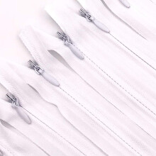 40 piezas de herramientas de costura DIY a medida con cremallera invisible de nailon para prendas/bolsos/textiles para el hogar (9 pulgadas blanc