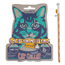 Touchcat Bell-Chime Designer -kuminen kissanpanta ruostumattomasta teräksestä tehdyillä koukuilla, yhden koon keltainen