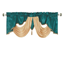 Cantonnire de fentre fantaisie GOHD Valarie. 54 x 18. Tissu taffetas avec swag en satin doux. Ajoutez une touche de luxe royal votre maison.