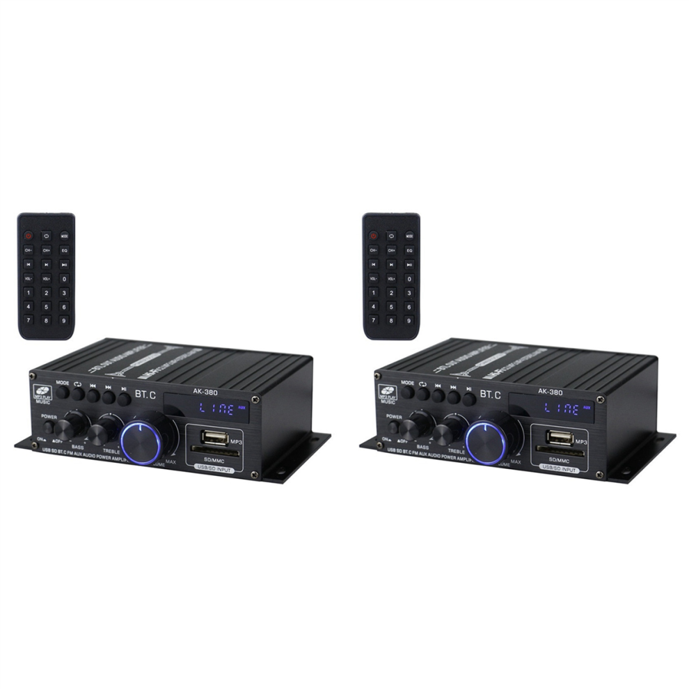 2X Ak380 800W 12V Power Amplifier Bluetooth Stereo Home Car Bass Audio Amp Music Player Speaker Class D Fm Usb/Sd 4851689826759