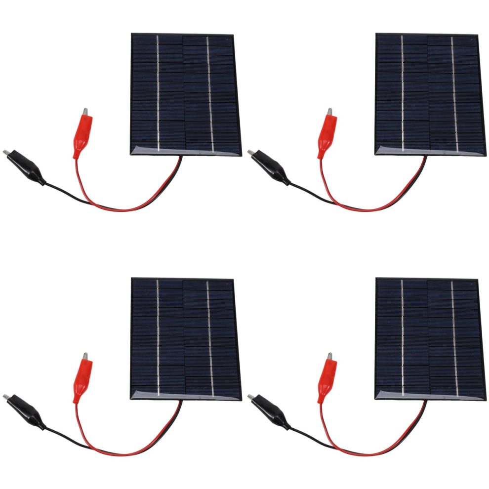 4X Waterproof Solar Panel 5W 12V Outdoor Cells Charger Polysilicon Epoxy Panels 136X110mm For 9-12V Battery Tool 4851689826704
