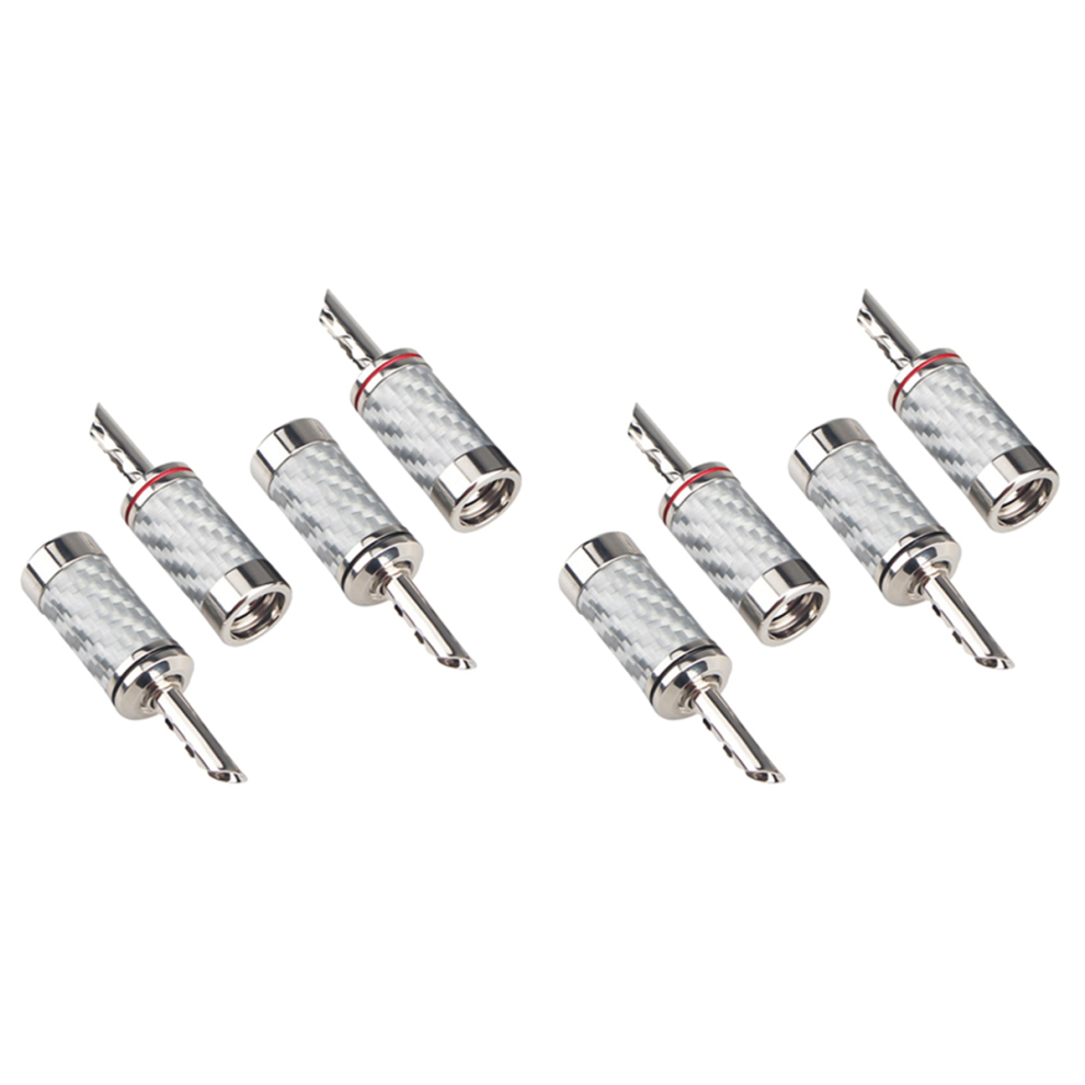 8Pcs Banana Plugs Hifi Diy Carbon Fiber Electrical Audio Speaker Cable Connector Plug White 4851689826322