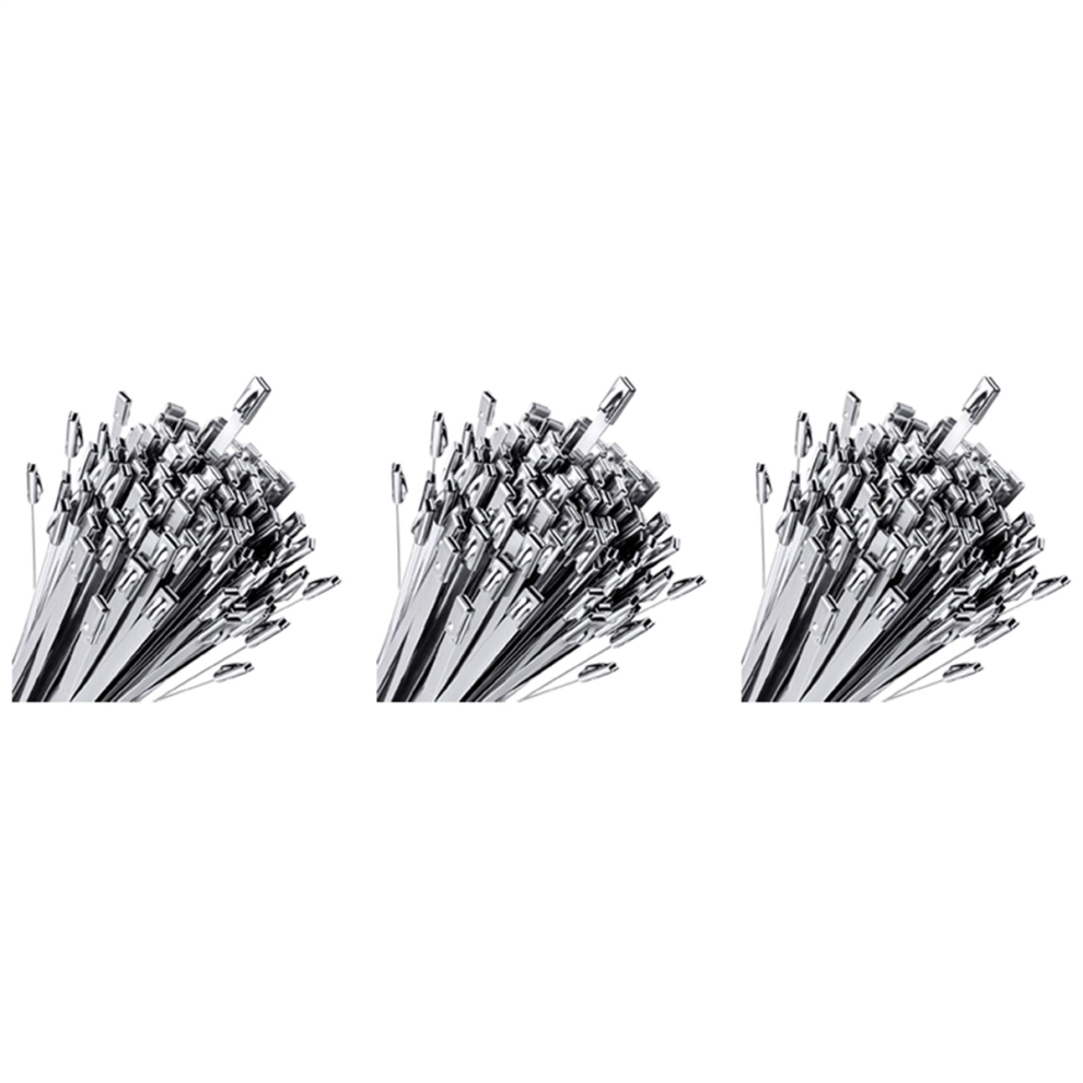 300Pcs Chain Link Fence Ties,Multi-Purpose Self-Locking Stainless Steel Zip Ties For Outdoor Garden Farm Pet Cages 4851689825806